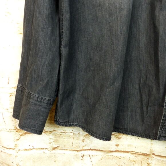 INC International Concepts Shirt Mens XXL Distress Black Western Saw Tooth Pearl - Picture 6 of 11